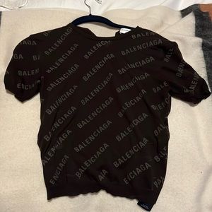 Balenciaga Brown cropped short sleeve top